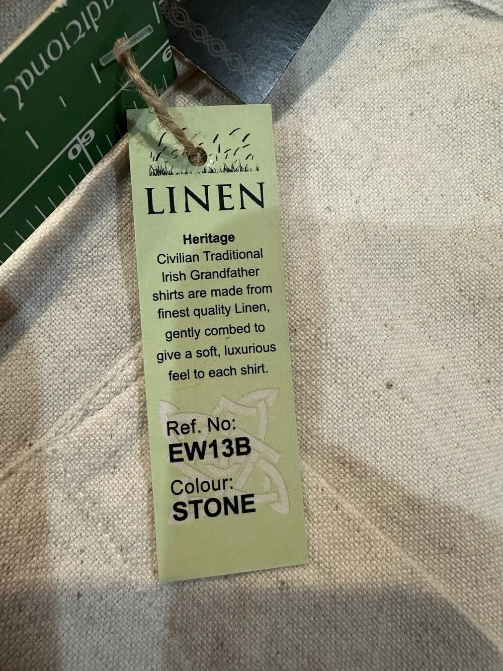 NWT Kids 11-12 Irish Linen Grandfather Shirt Stone Heritage